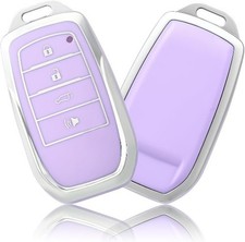 Car Smart Key Fob Cover Case Protector for Toyota Land Cr Color: Silver Purple