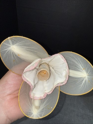 Vintage 1960s Fabric Praying & Crying Angel Tree Topper - Picture 4 of 5