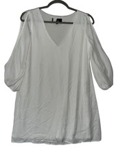 Lulus White Cold Shoulder Shift Dress XS