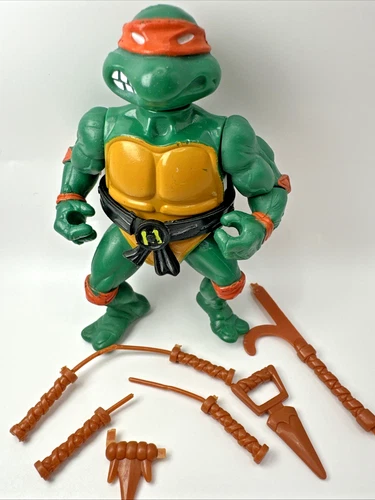 Vintage 1988 Michelangelo TMNT Hard Head Figure Teenage Mutant Ninja Turtles