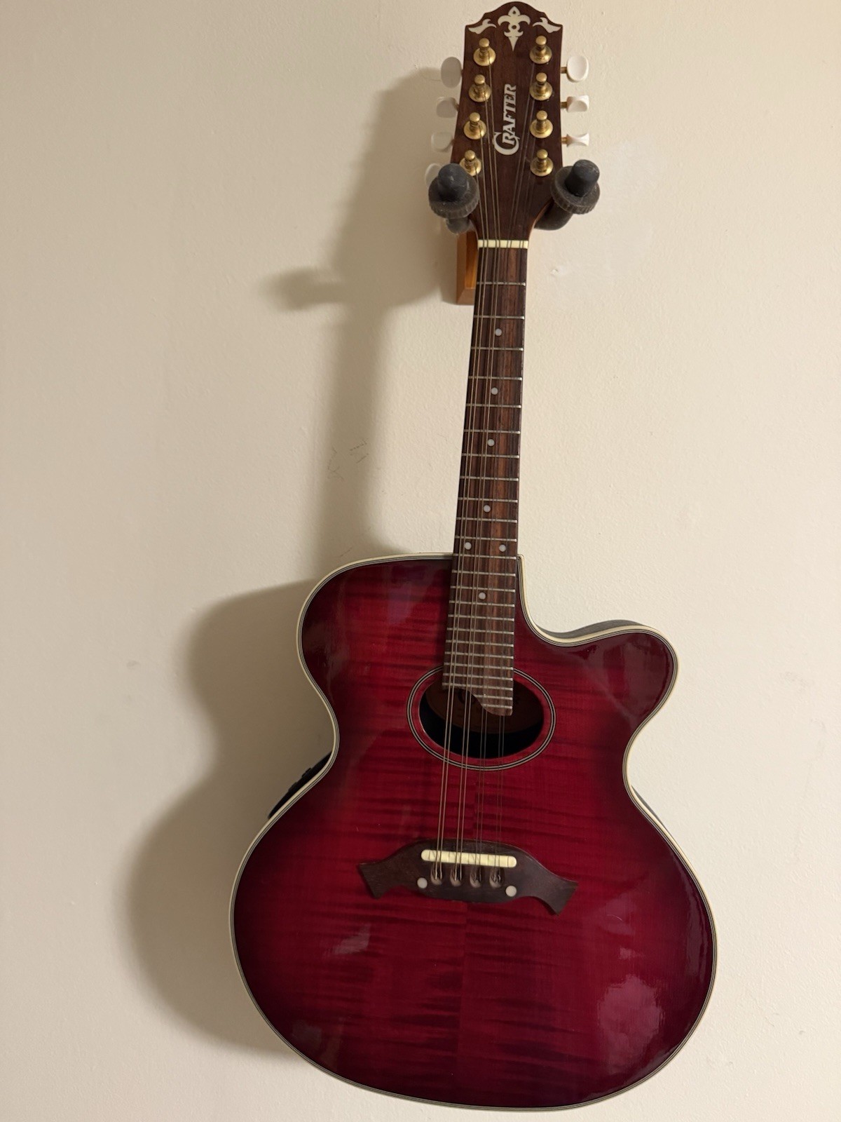 Crafter acoustic electric mandolin model M70 E WOOD FINISH GOOD SHAPE