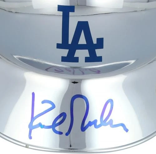 Mini Casco de Bateo Kirk Gibson Los Angeles Dodgers Autografiado Cromo Foto 2 de 2