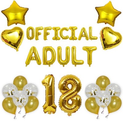 18. Geburtstag Luftballons Banner Schwarz Gold Party Deko Alter 18 Latex Set UK