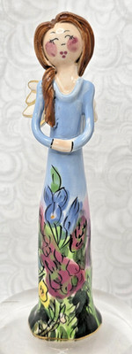 Blue Sky Clay Works 2003 Fairy Figurine Hand Painted Heather Goldmine 5.5 Inches