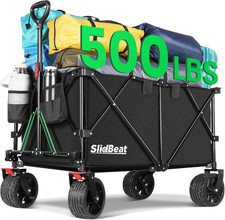 - Carrello Da Giardino Pieghevole, Carrello Spiaggia Con Ruote Grandi, Portata F