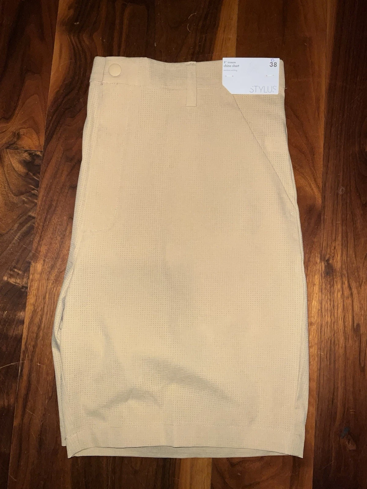 Stylus, Chino Shorts, Men’s Size 38, Moisture Wicking, NWT, 8” Inseam