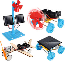 4 in 1 Solar Power STEM Kit DIY Science Toy Electric Motor for Kids