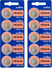 Murata CR1616 Battery DL1616 ECR1616 3V Lithium Coin Cell 10 Batteries 