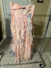 pink and blue Pastel long Gown Woman’s  small Strapless Flowy  By Finesse Poles