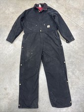 Vintage Carhartt X01 BLK Duck Quilted Insulated Coveralls Mens 46 Regular
