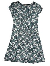 White Stuff women’s Garden Green Floral Short Sleeve V-Neck Dress Size UK 6