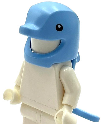 Lego New Bright Light Blue Minifigure Headgear Head Cover Costume Dolphin Head