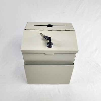 Metal Suggestion Box with Slot and Lock Wall Mounted Donation Box Ballot Box