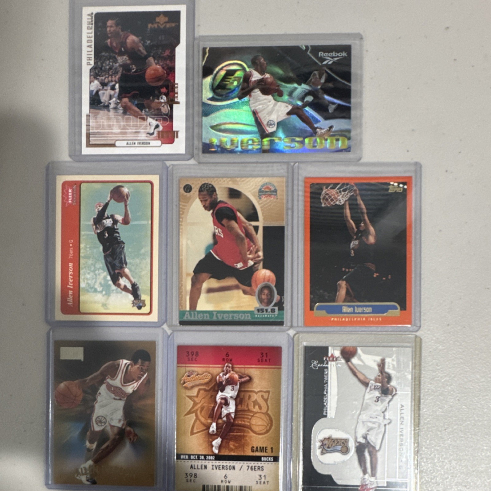 Upper Deck Allen Iverson Philadelphia 76ers 2002 Basketball Card Lot of 8