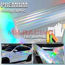 Holographic Silver Rainbow Neo Chrome Car Vinyl Wrap Bubble Free Sticker Film