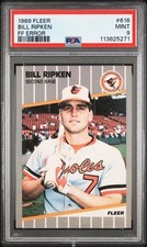 1989 FLEER FF ERR #616 BILL RIPKEN PSA 9