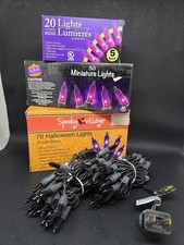 Halloween Purple Bulbs String Lights Lighted 4 sets 210 lights total