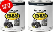 Farm & Implement Enamel Paint 1 Quart 2-Pack Gloss Black 0.25 Gallon 280104