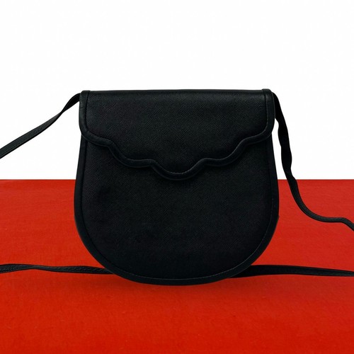 Yves Saint Laurent Black Leather Crossbody Shoulder Bag Vintage Rectangle 19cm