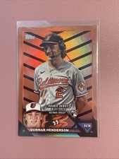 2023 Topps Update Gunnar Henderson Rookie Debut Orange & Black Foil US18