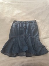 WOMEN'S VINTAGE RALPH LAUREN RUFFLED DENIM SKIRT SZ 14