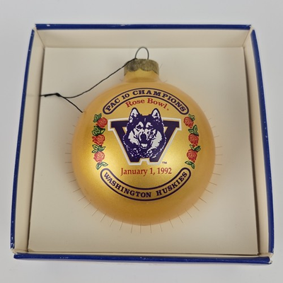 #ad #ad Washington Huskies 1992 Rose Bowl Pac 10 Champion Christmas Ornament Rare UW $49.95