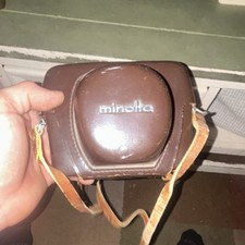 Minolta Hi-Matic 7 Vintage Rangefinder Camera with Brown Leather Case