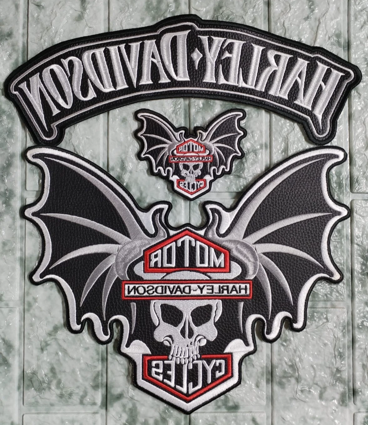 patch biker Vintage Bat, Skull and Rockers Biker Patch for Sewing on