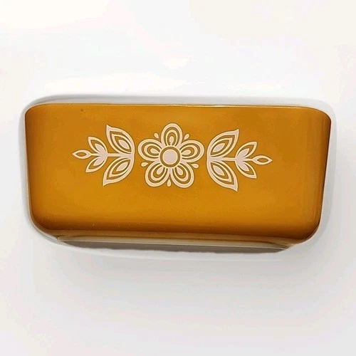 Vintage Pyrex Butterfly Gold Refrigerator Dish 502