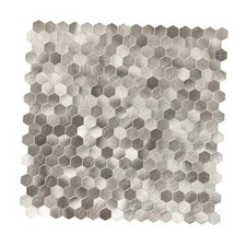 -Sheet Hexagon Kitchen Backsplash Peel and Stick Tiles Self 6 Champagne Gold