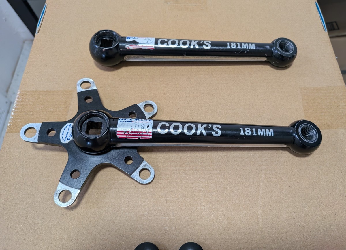 Cook's Quality Products (CQP) cranks 181 MM black dog bone vintage