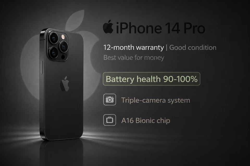 Apple iPhone 14 Pro 128-512gb  1 Tb very good condition 100% battery health, photo 2 of 5