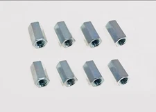8 Pack 5/16-24 X 7/8" Long Fine Thread Hex Coupling Nut with Zinc Plate