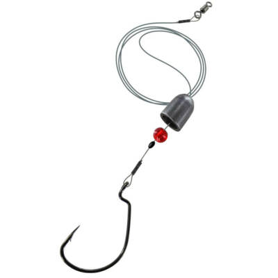 Jenzi Texas Rig Mount 7x7 with Offset Hook and Bullet Pike Perch Zander