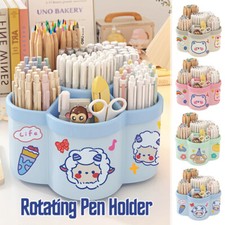 Cartoon Rotating Pen Organizer Desktop High-Capacity Storage 6 Compartments