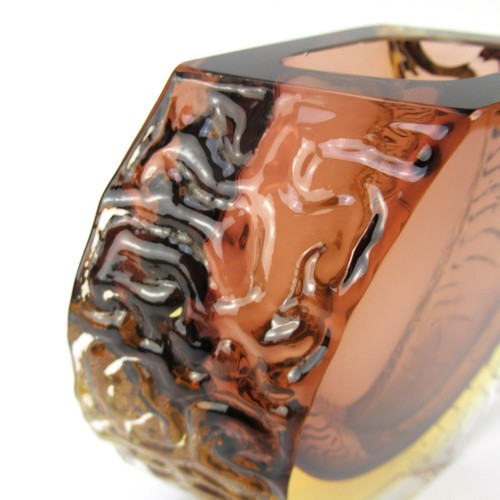 Mandruzzato Glas Vase Venetian Glass Murano Vintage Design Italy Retro Cool - Picture 4 of 6