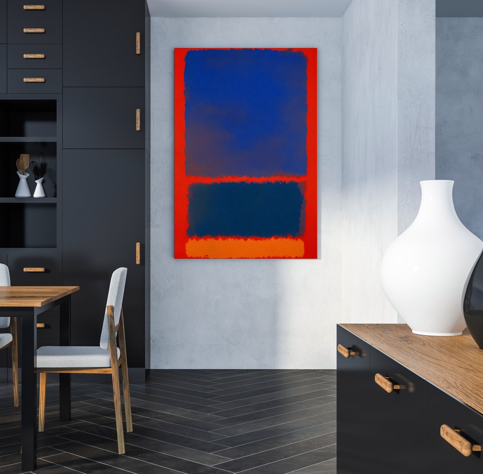 Mark Rothko blu arancione rosso riproduzione su tela, arte, quadro da parete, arte da parete foto 3