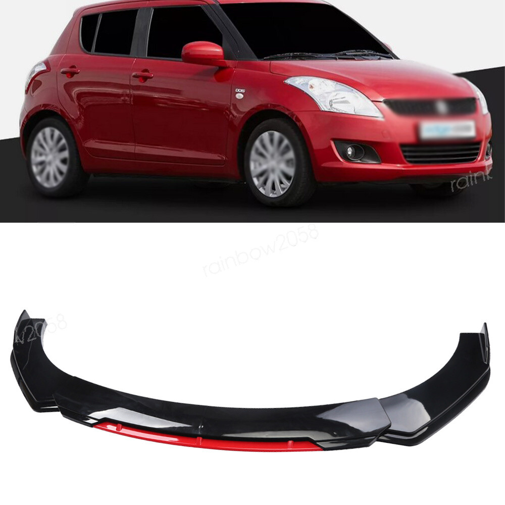 For Suzuki Swift RS Car Black&Red Front Bumper Lower Spoiler Car