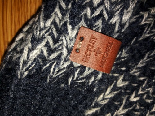 Bickley + Mitchell Men's Knit Scarf Navy/White - Picture 3 of 7