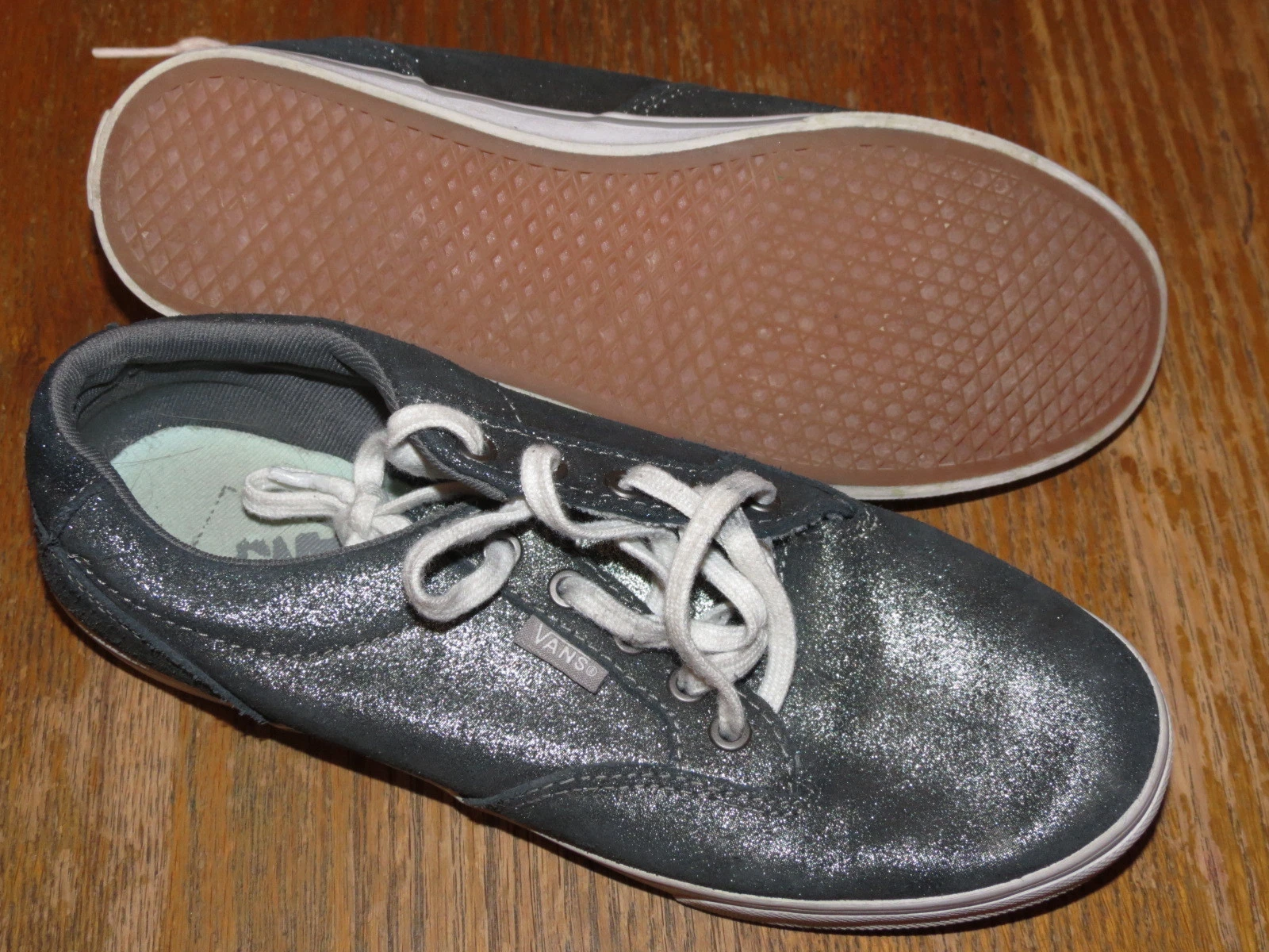 GREAT Vans silvery tie casual tennis shoes womens 7