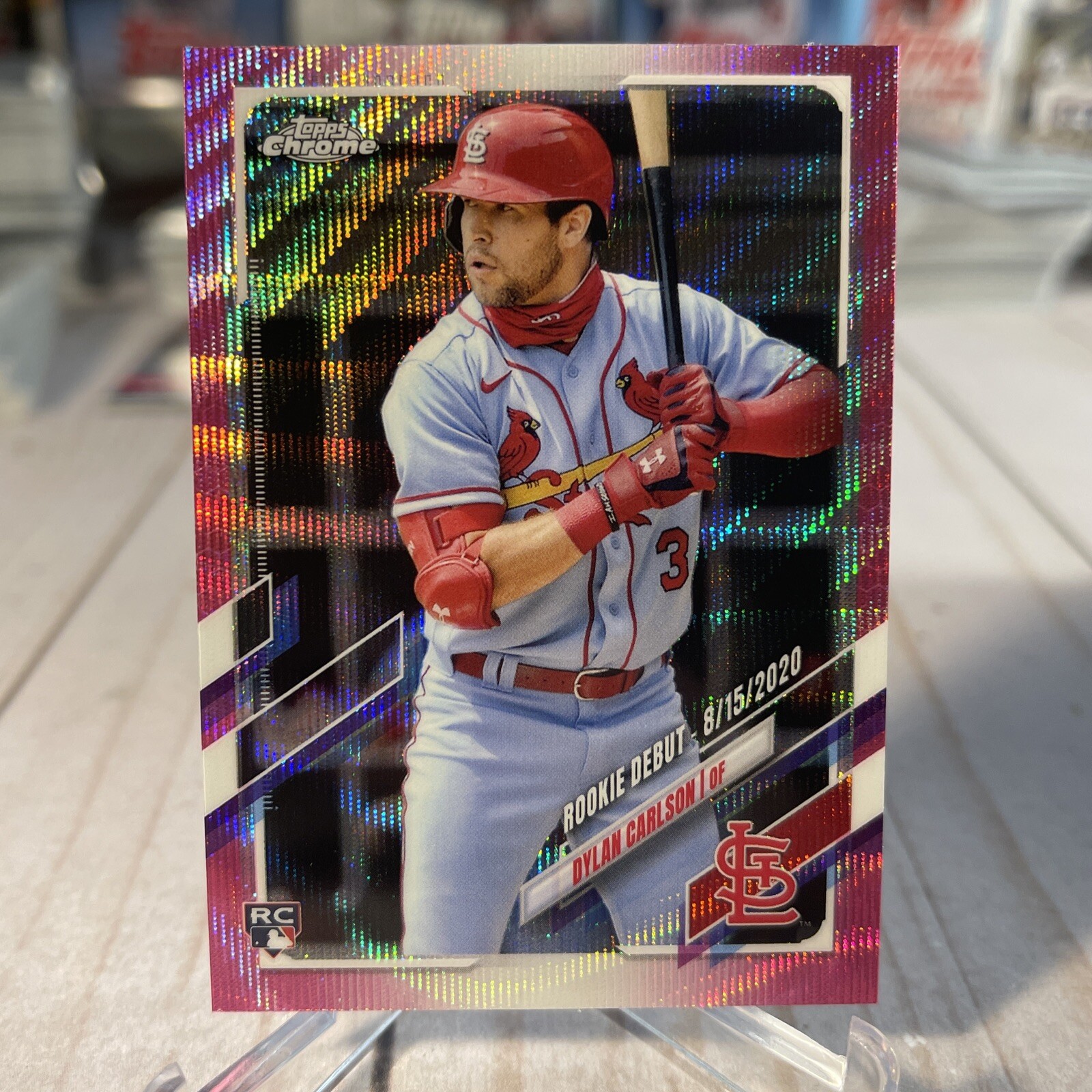 Dylan Carlson 2021 Topps Chrome Update Rookie Debut Pink Wave Refractor #USC54
