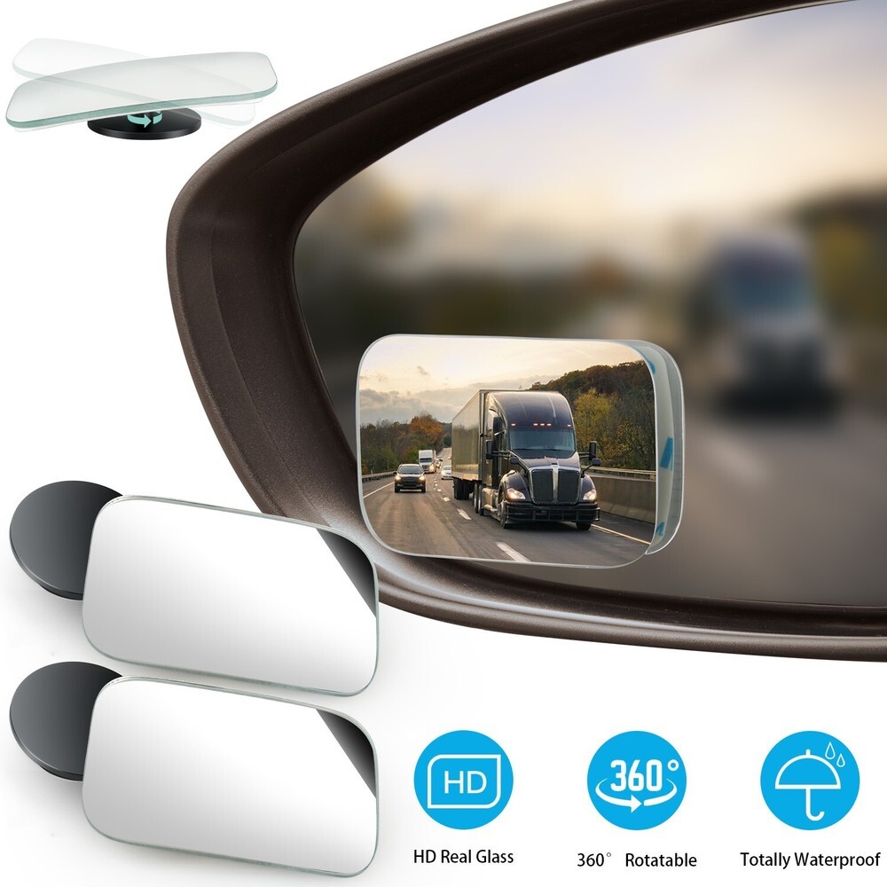 2PCS 360° Wide Angle Blind Spot Mirror Auto Convex Rear Side View Car SUV Truck