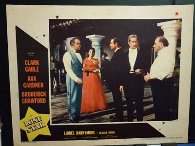 Lobby Card 1951 LONE STAR Clark Gable Ava Gardner red dress Brod Crawford  MGM | eBay