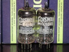 Platinum matched pair (2 tubes) 6BQ7A Ediswan Made in UK NOS NIB