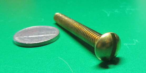 Brass Round Head Machine Screw 1/4