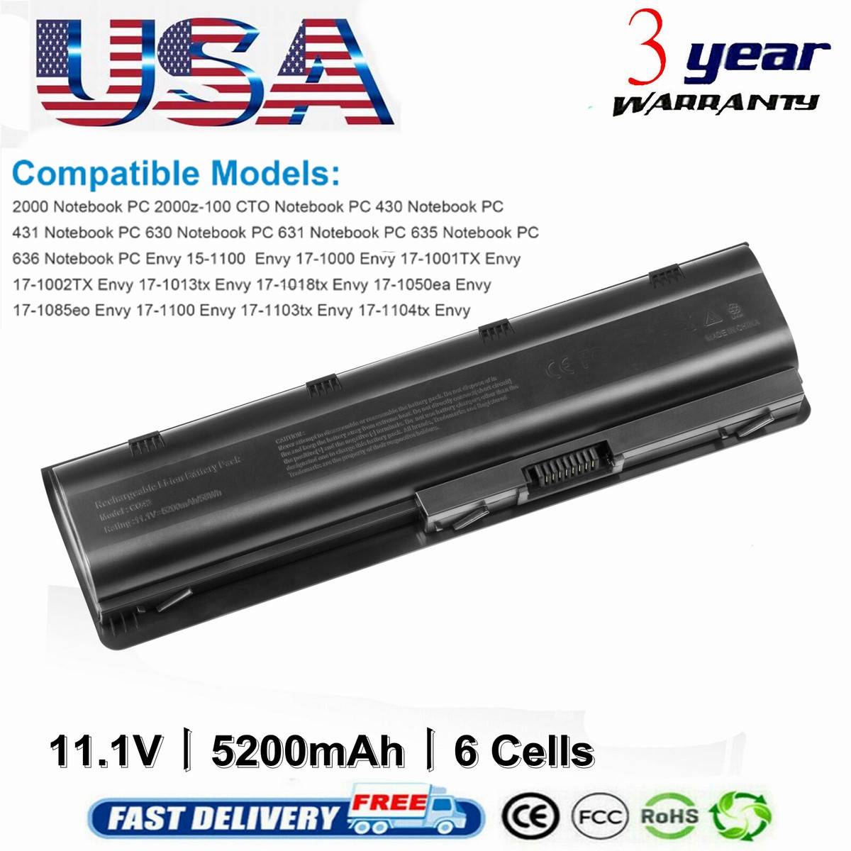 Alimentatore 90W compatibile per HP Compaq Presario CQ56-106SL CQ56-107SL CQ56-108SL CQ56-109SL CQ56-110SL CQ56-111SL CQ56-112SL CQ56-113SL CQ56-187SL CQ57 CQ57-302SL CQ57-303SL CQ57-304SL CQ57-404SL
