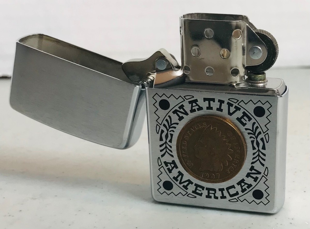 インディアン＊エナメル七宝　＊アメリカン.ナショナルバンク＊ビンテージzippo ZIPPO Native American 1907 Indian Head Penny - Full Size