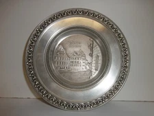 Pewter Zinn-Giesser-Innung Handgegossen Rein 95% Germany Town 5 1/4" Wide