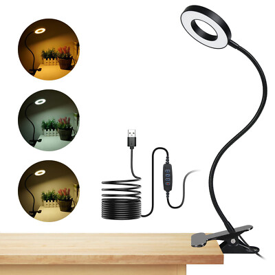 Dimmbar LED Leselampe Klemmleuchte Flexibel Schreibtischleuchte Bettlampe USB