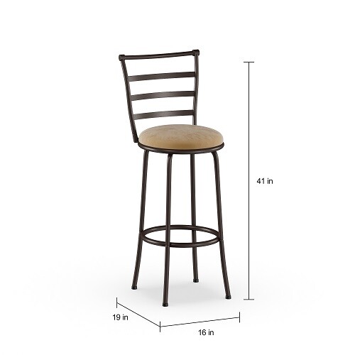 Mainstay AdjustableHeight Swivel Barstool, Hammered Bronze Finish, Set of 3,Beige for sale